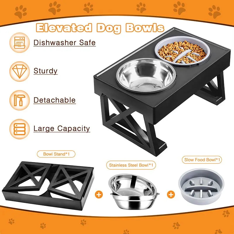 Dog Double Elevated Bowls