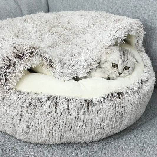 Теплая плюшевая кроватка для домашних животных WarmCaves™